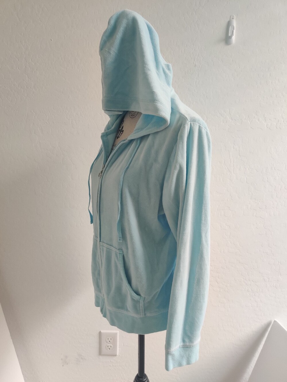 NY&Co. Womens Cozy Light sky blue Cotton-blend Hoodie Sweater Fall Athleisure_XL - Picture 2 of 11